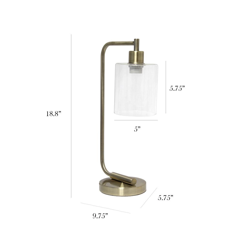 18.8" Industrial Vintage Industrial Iron Lantern Desk Table Lamp