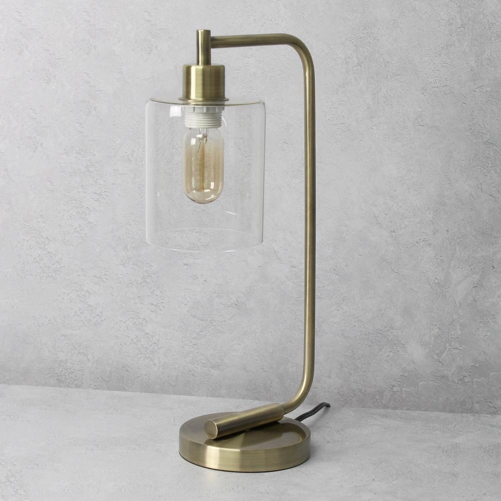 18.8" Industrial Vintage Industrial Iron Lantern Desk Table Lamp