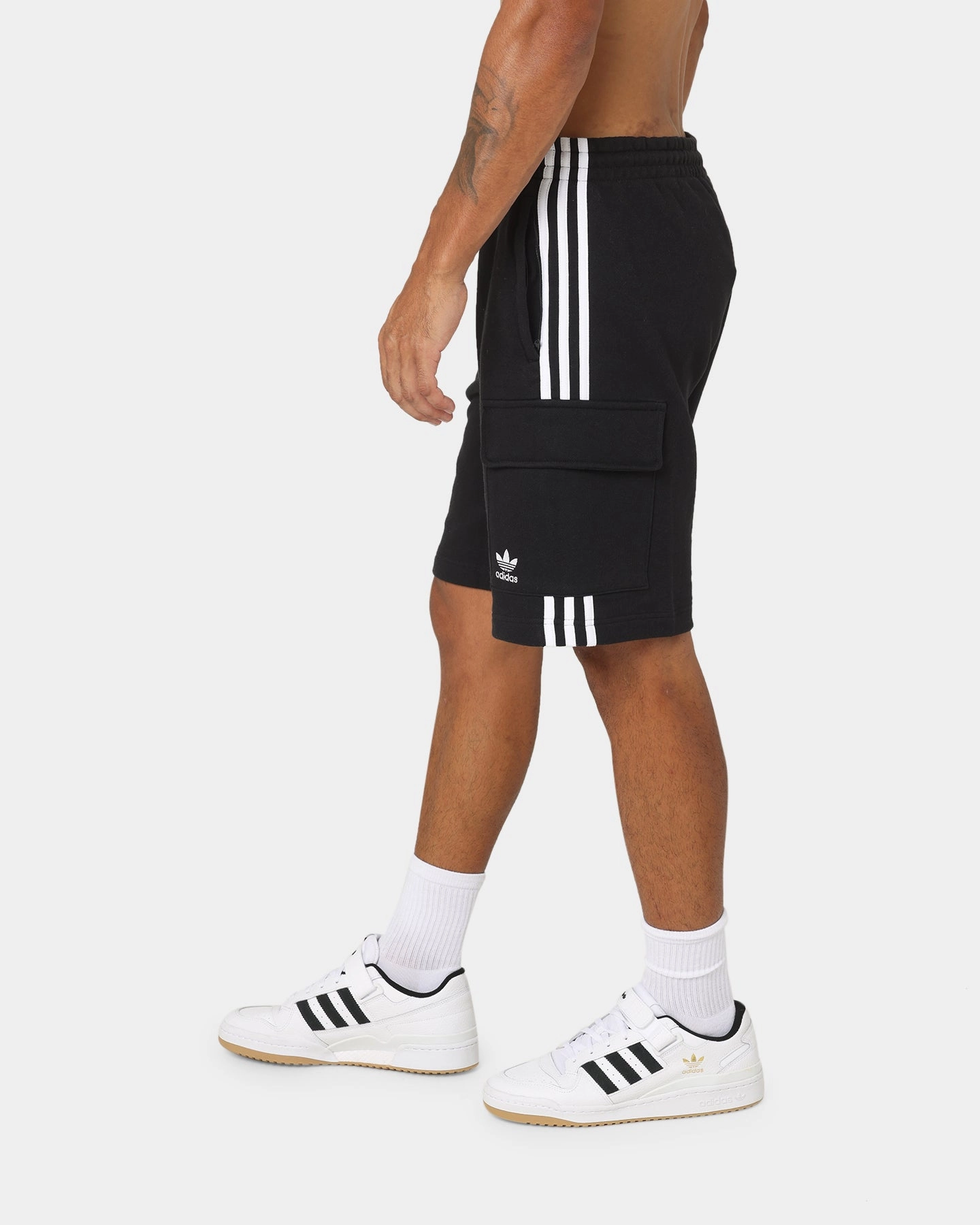Adidas 3 Stripe Cargo Shorts Black
