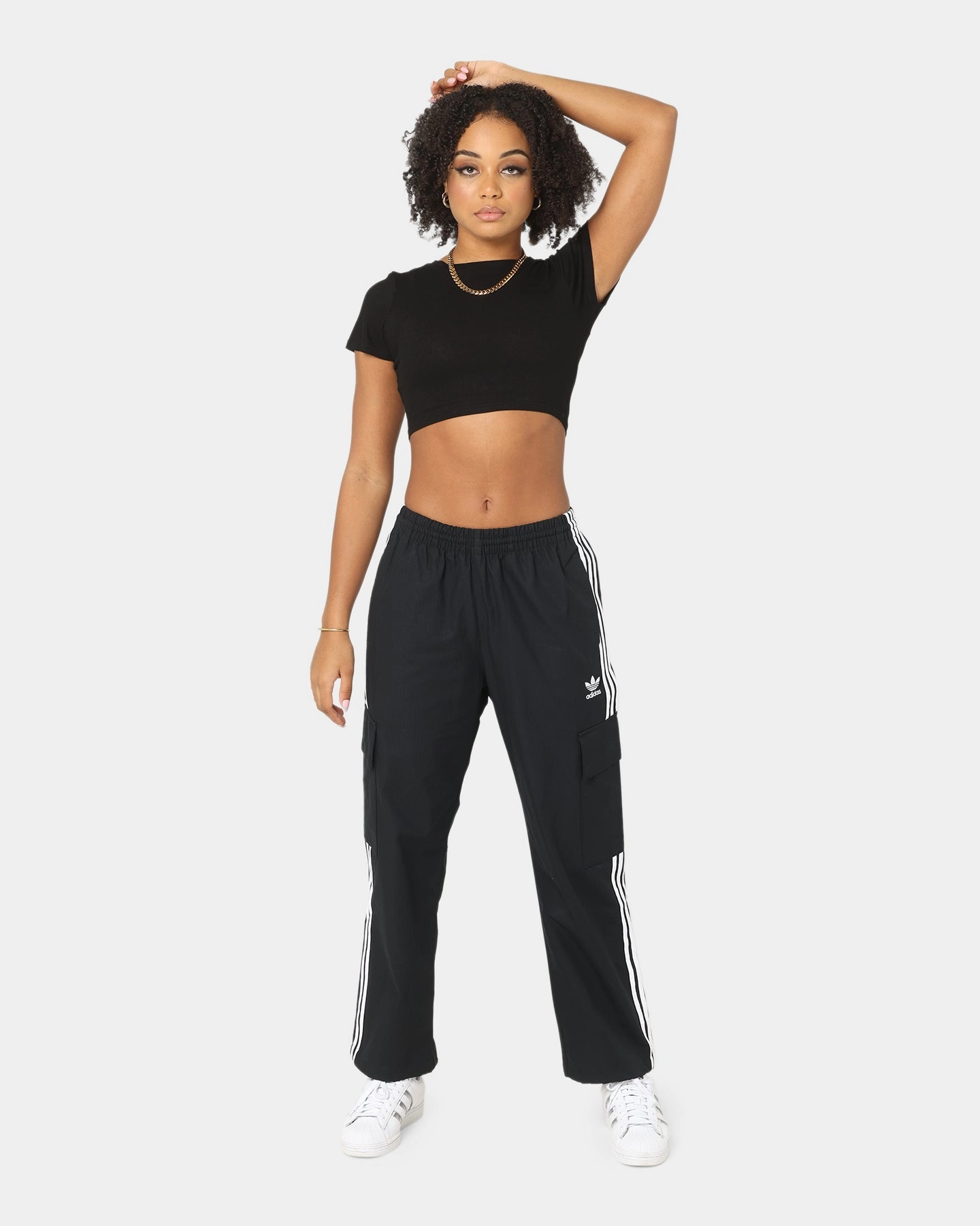 Adidas 3 Stripes Cargo Pants Black