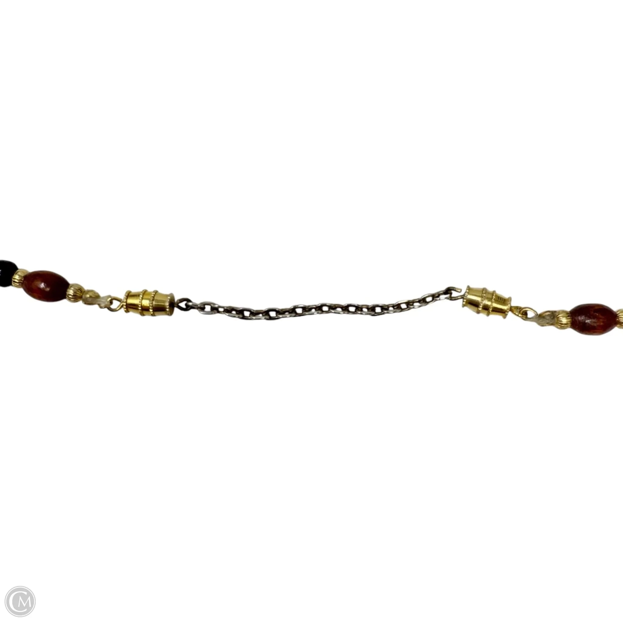 Agate Slice Beaded Statement Necklace By Unbranded