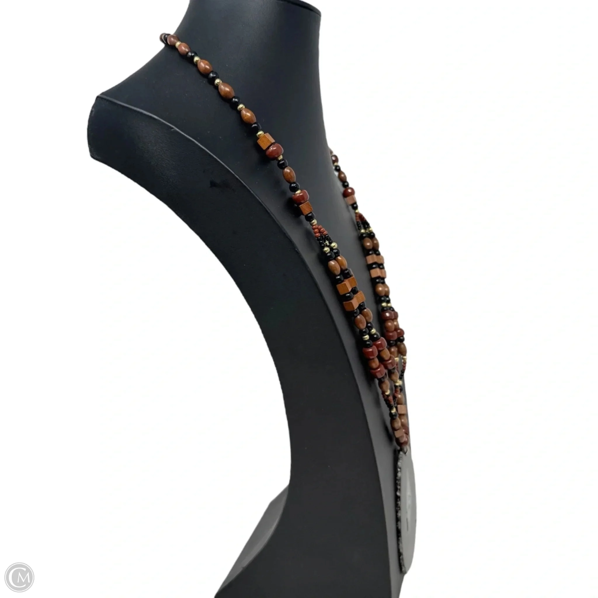 Agate Slice Beaded Statement Necklace By Unbranded