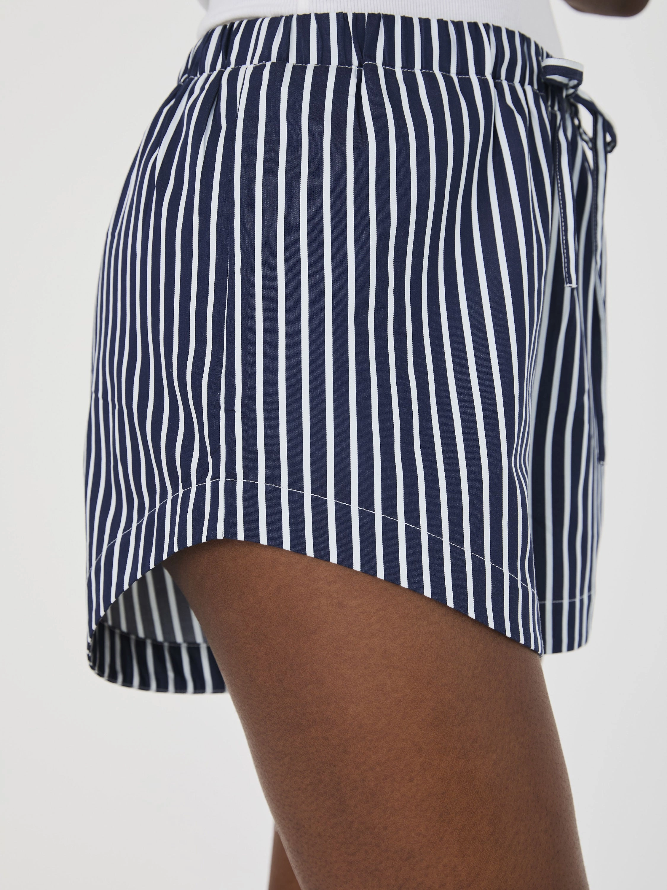 Alexis Cotton Drawstring Striped Shorts