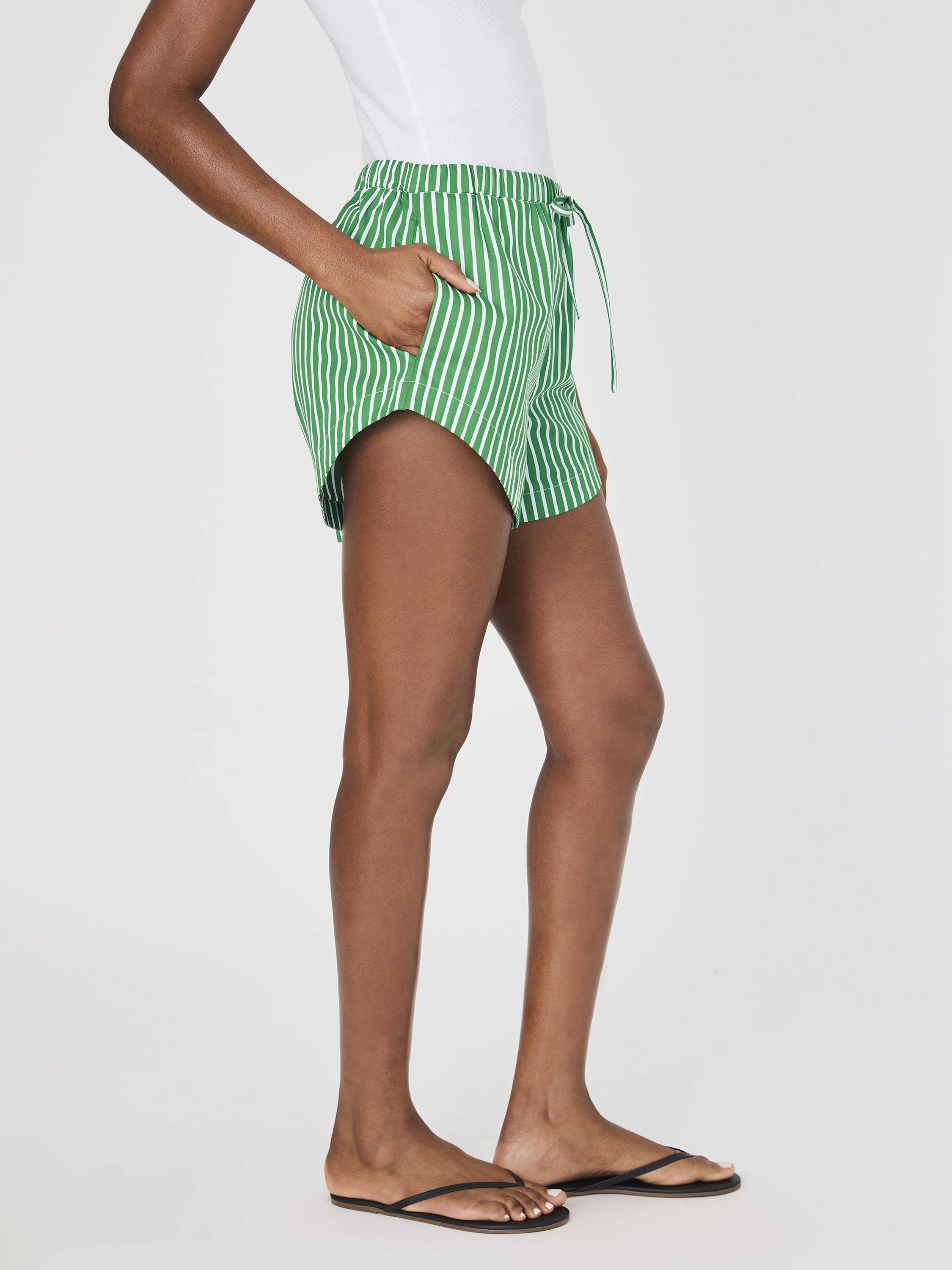 Alexis Cotton Drawstring Striped Shorts