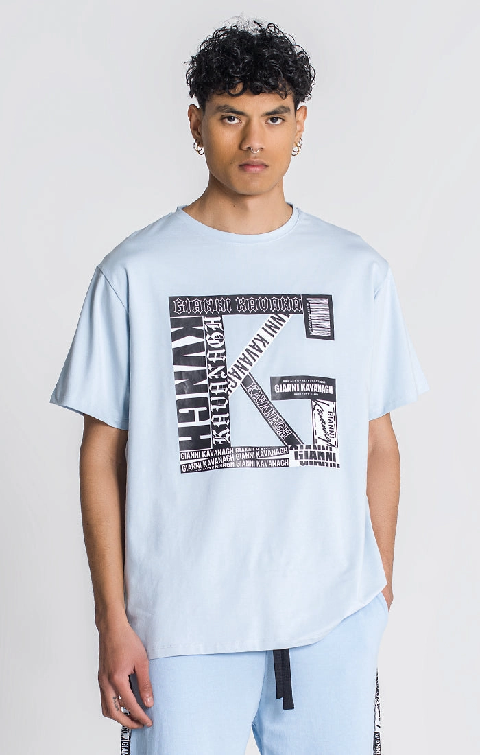 Blue Overlap Oversized Tee