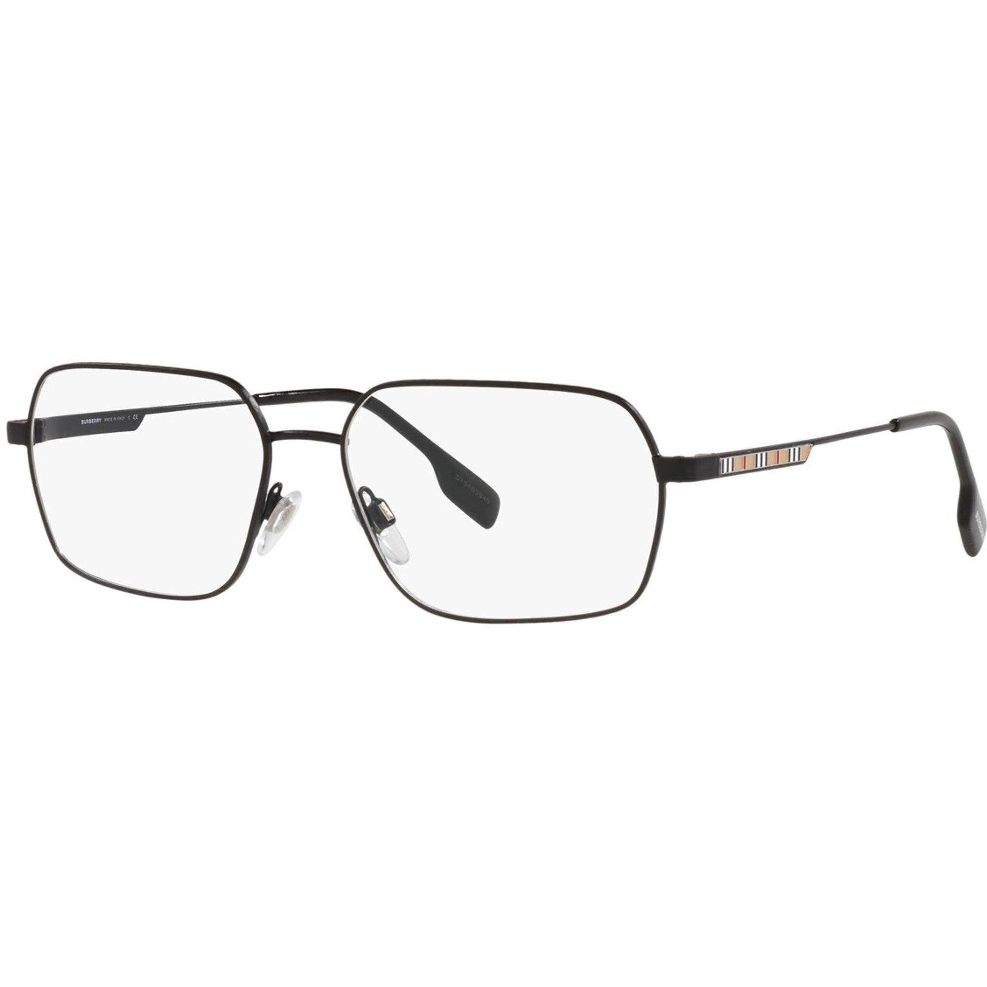 Burberry Men's Eyeglasses - Matt Black Metal Rectangular Frame | BURBERRY 0BE1356 1007