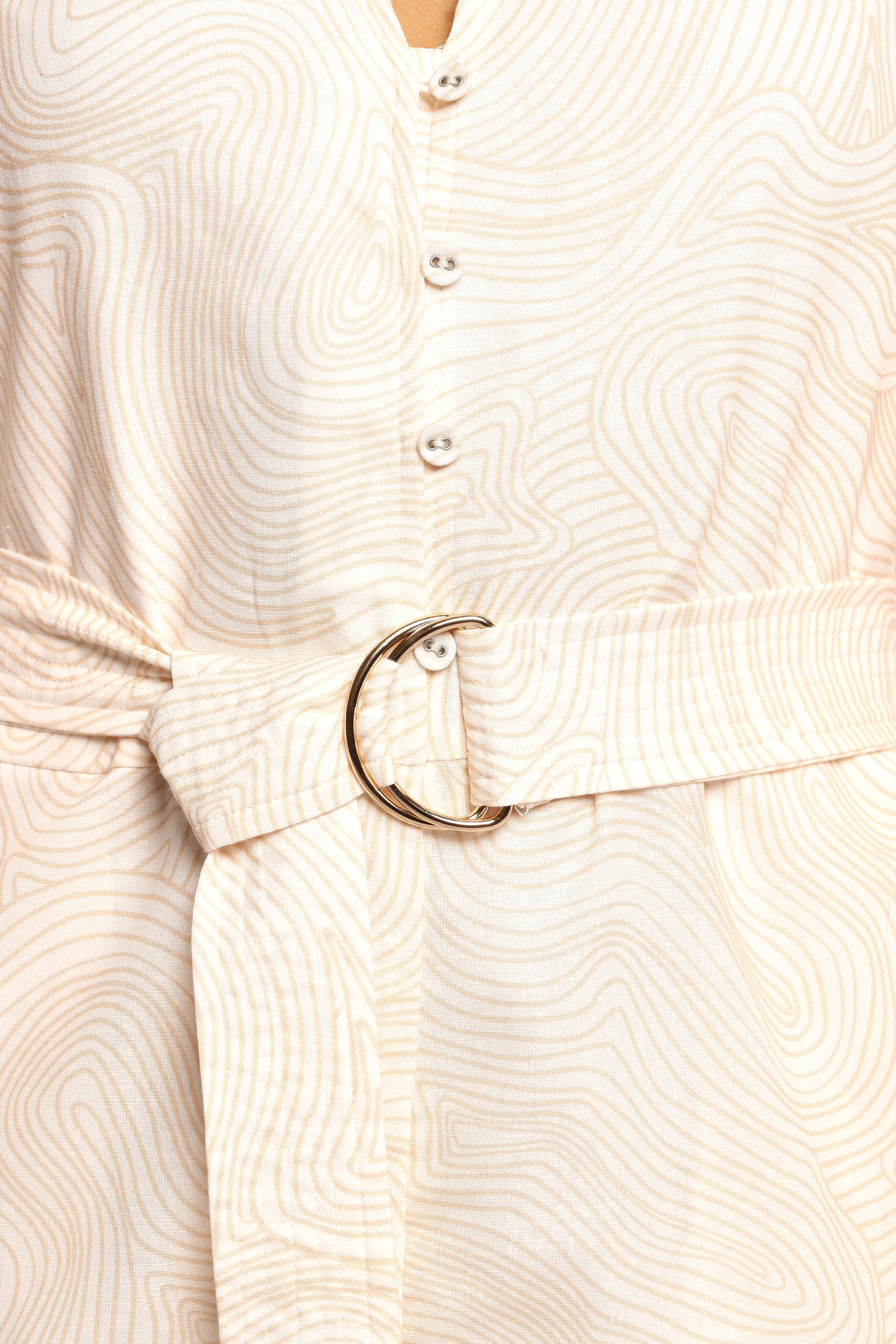 Cassian Belted Playsuit - Tan Swirl