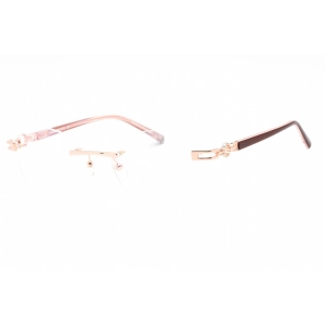 Charriol Men's Eyeglasses - Rimless Shiny Pink Gold Rectangular Metal | PC71051 C03