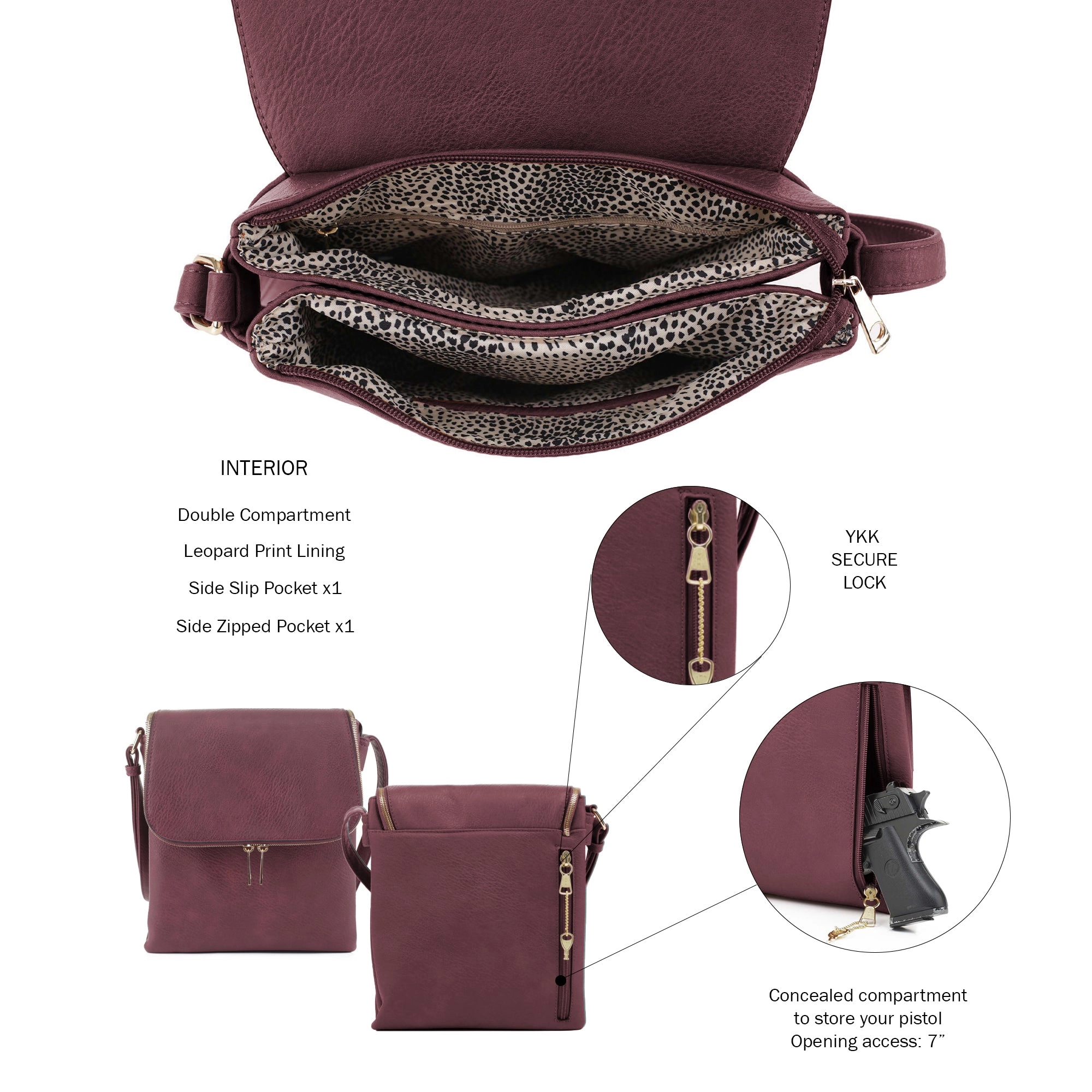 Cheyanne Concealed Carry Crossbody with Lock and Key