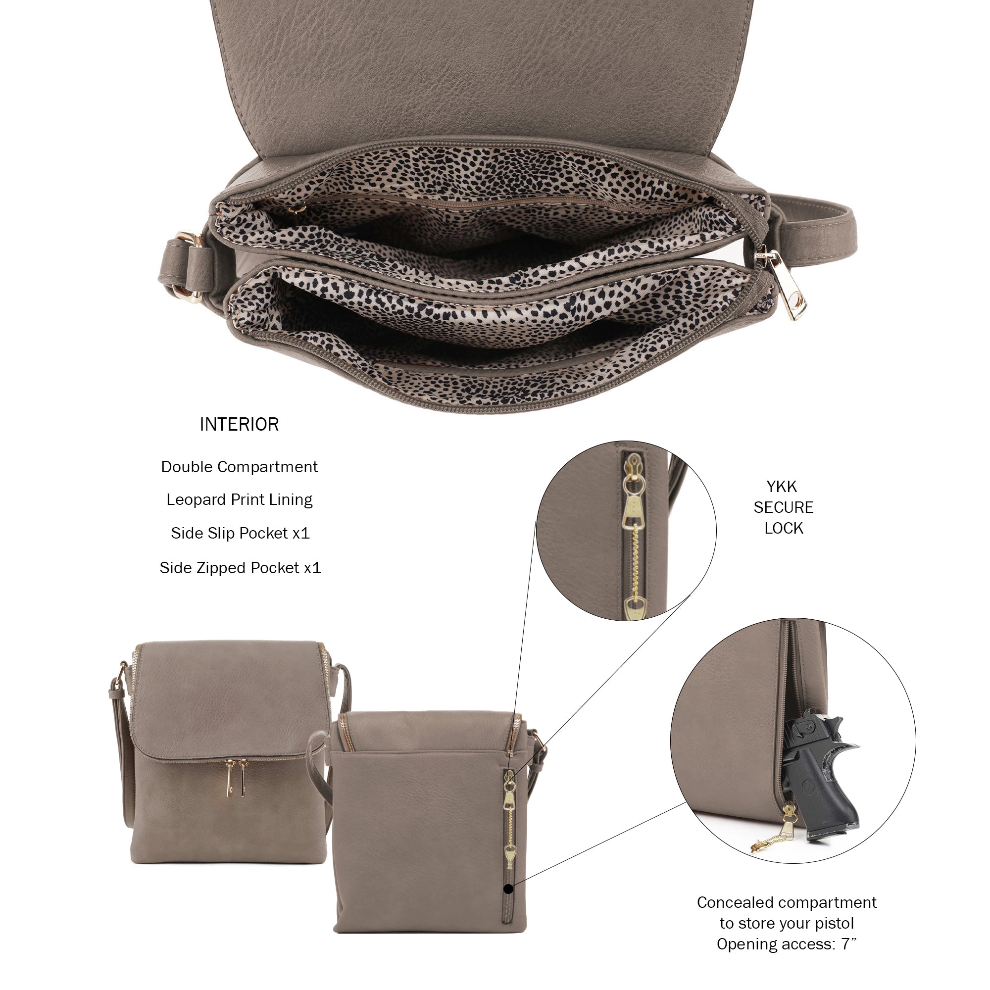 Cheyanne Concealed Carry Crossbody with Lock and Key