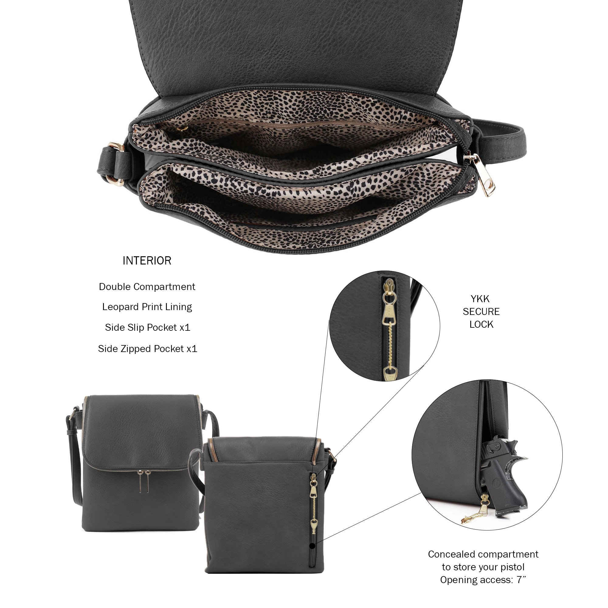 Cheyanne Concealed Carry Crossbody with Lock and Key