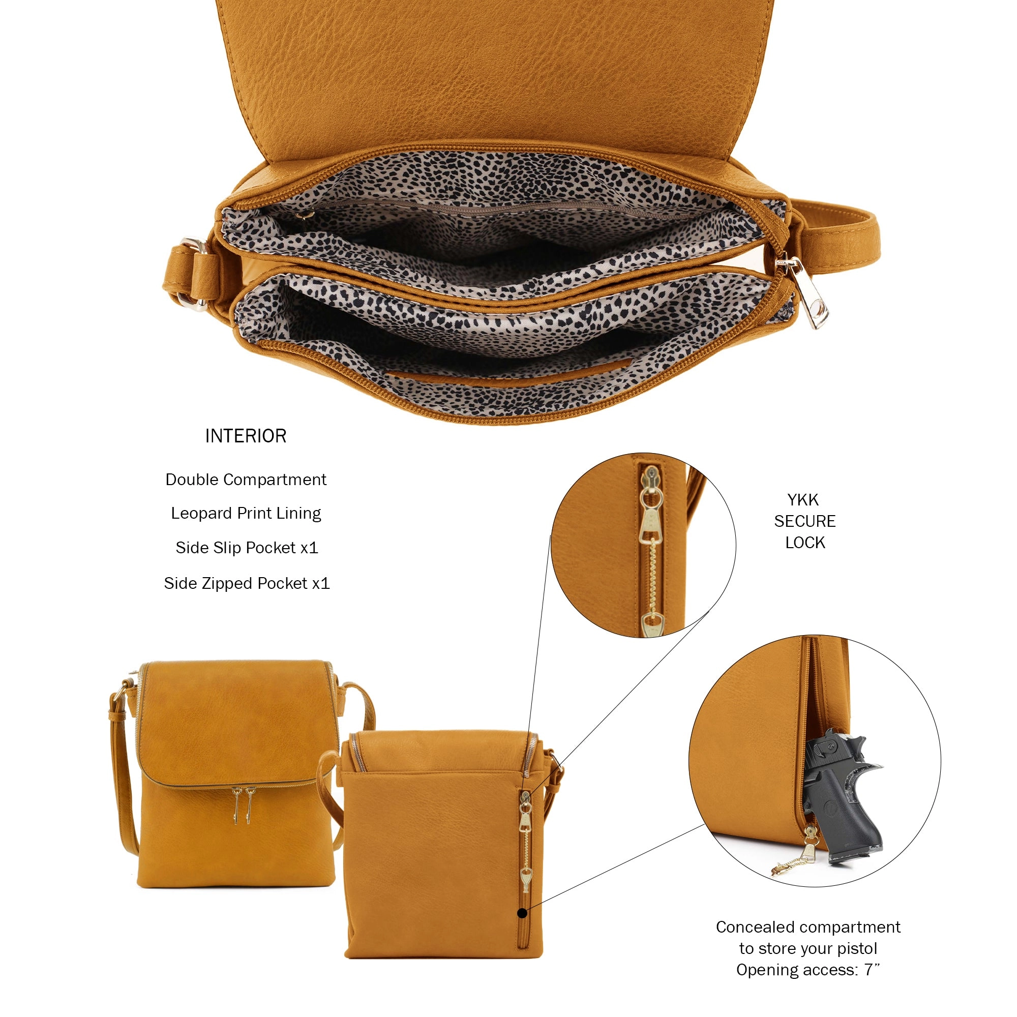 Cheyanne Concealed Carry Crossbody with Lock and Key