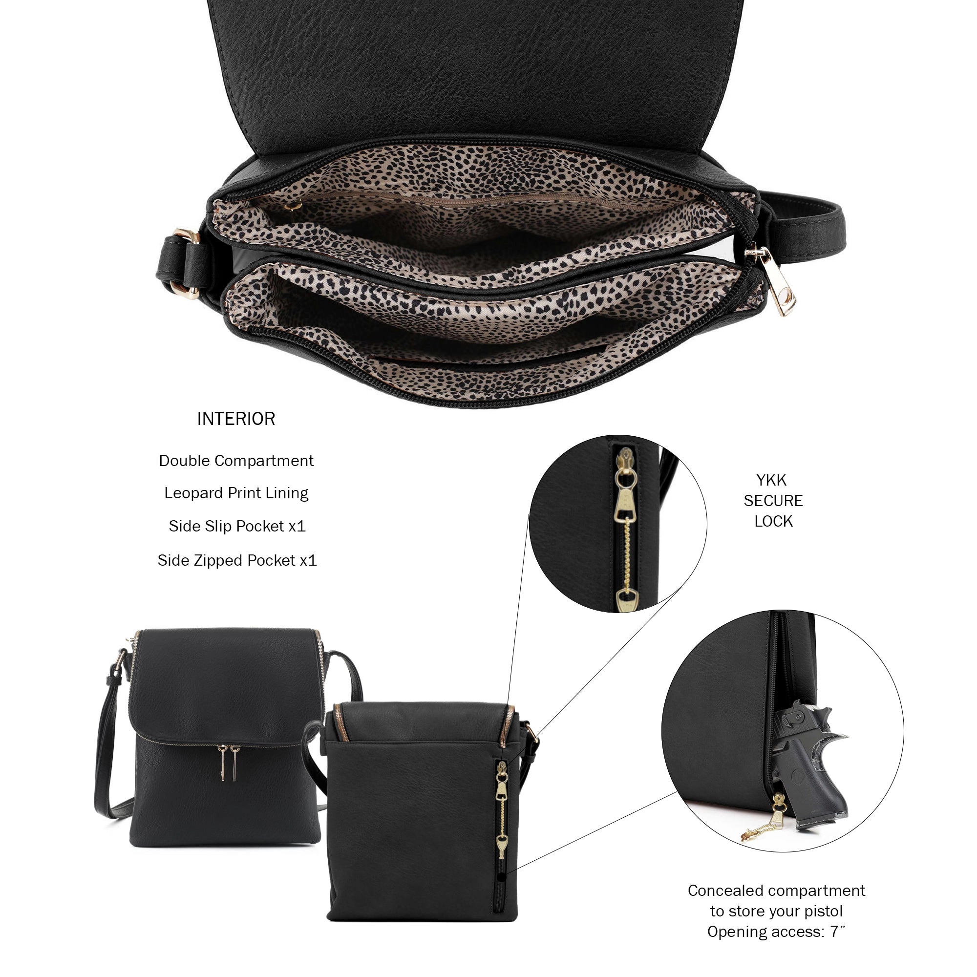 Cheyanne Concealed Carry Crossbody with Lock and Key