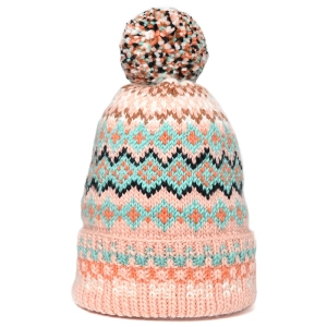 Double Cuff Cap Fair Isle #8 - Melon