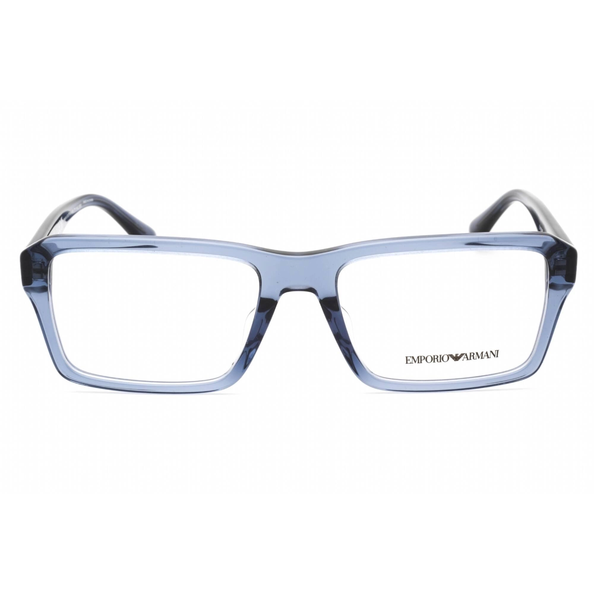 Emporio Armani Men's Eyeglasses - Shiny Transparent Blue Plastic Frame | 0EA3206F 5072