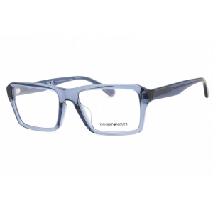 Emporio Armani Men's Eyeglasses - Shiny Transparent Blue Plastic Frame | 0EA3206F 5072