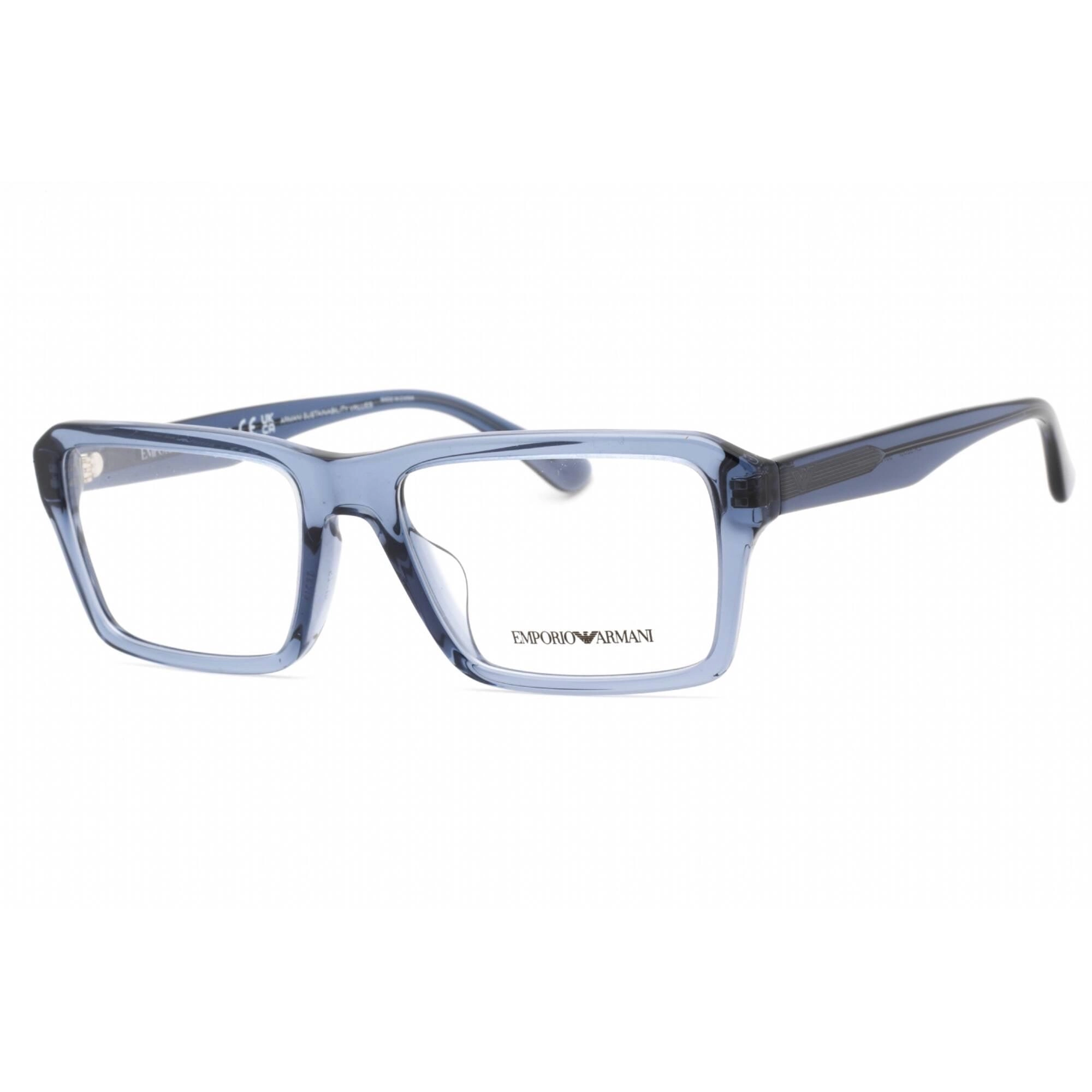 Emporio Armani Men's Eyeglasses - Shiny Transparent Blue Plastic Frame | 0EA3206F 5072