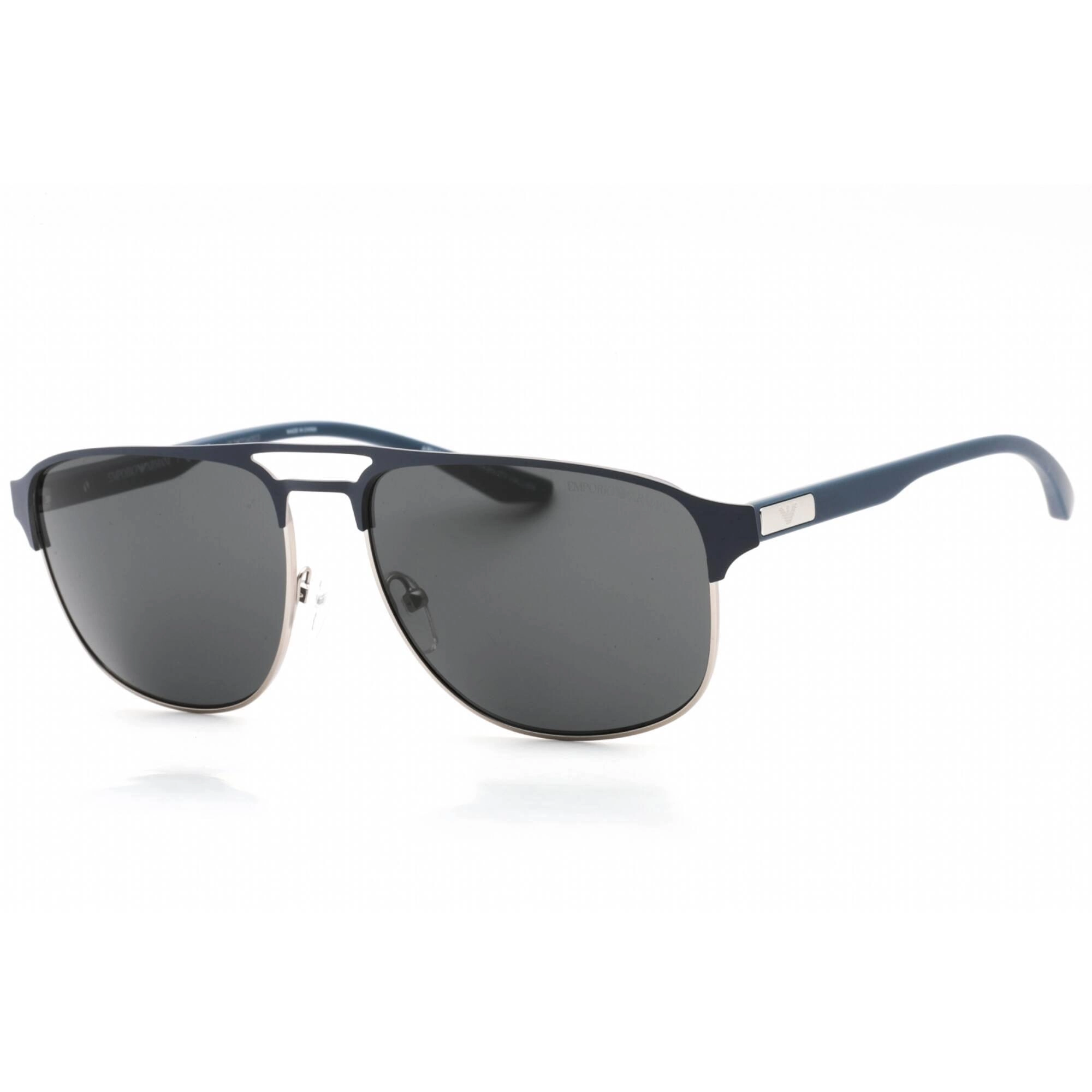 Emporio Armani Men's Sunglasses - Blue On Matte Silver Full Rim Frame | 0EA2144 336887