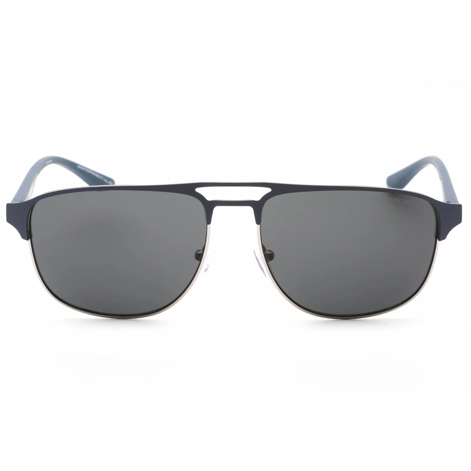 Emporio Armani Men's Sunglasses - Blue On Matte Silver Full Rim Frame | 0EA2144 336887