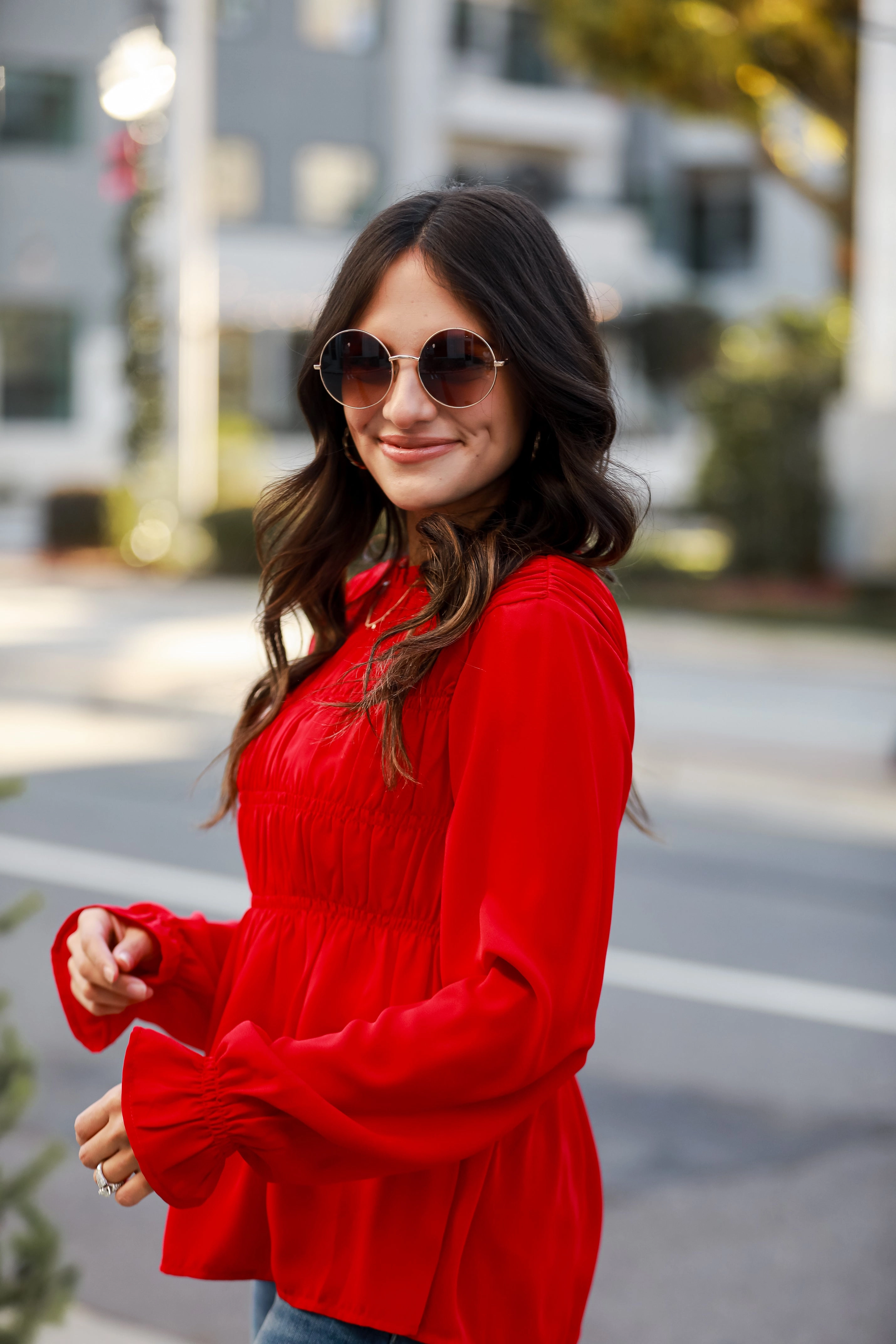 FINAL SALE - Fabulous Fun Red Smocked Blouse