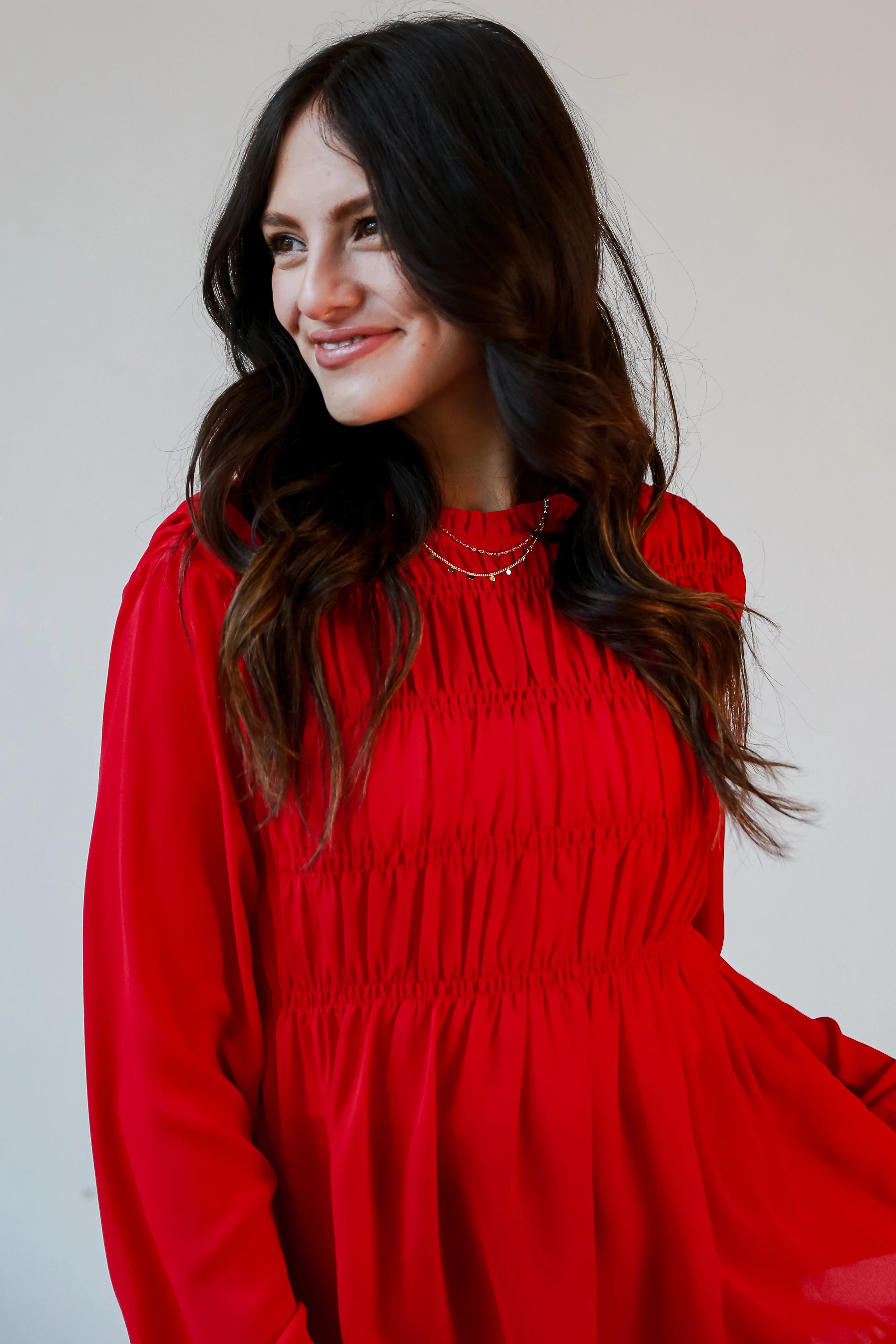 FINAL SALE - Fabulous Fun Red Smocked Blouse