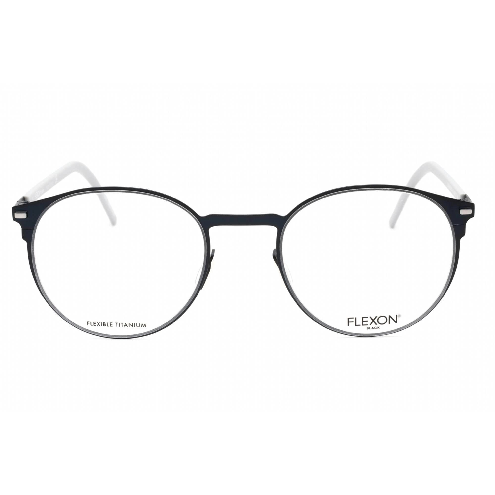 Flexon Men's Eyeglasses - Navy Full Rim Round Frame Clear Lens | FLEXON B2075 412
