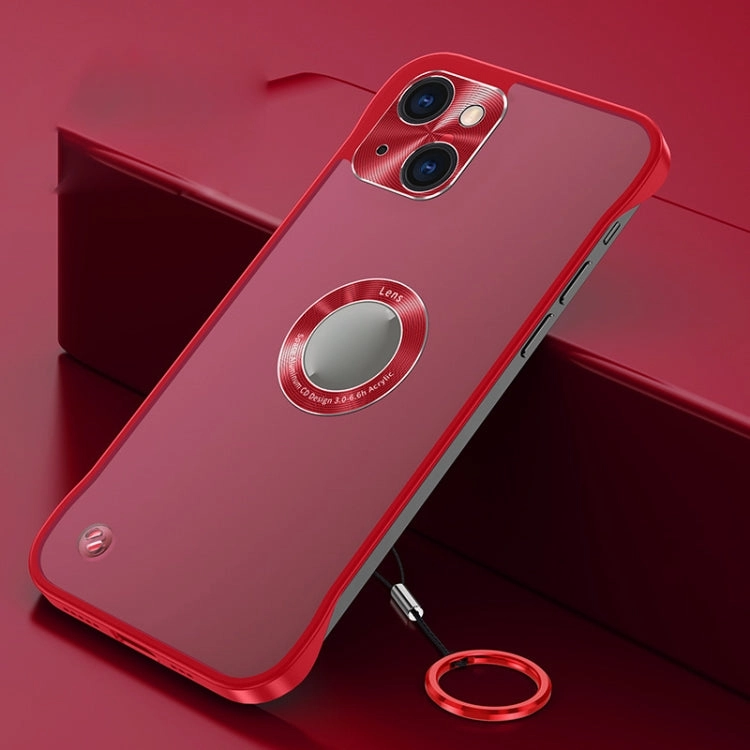 For iPhone 13 Metal CD Texture Borderless Transparent Frosted Phone Case