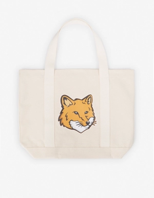 Fox Head Tote Bag Ecru