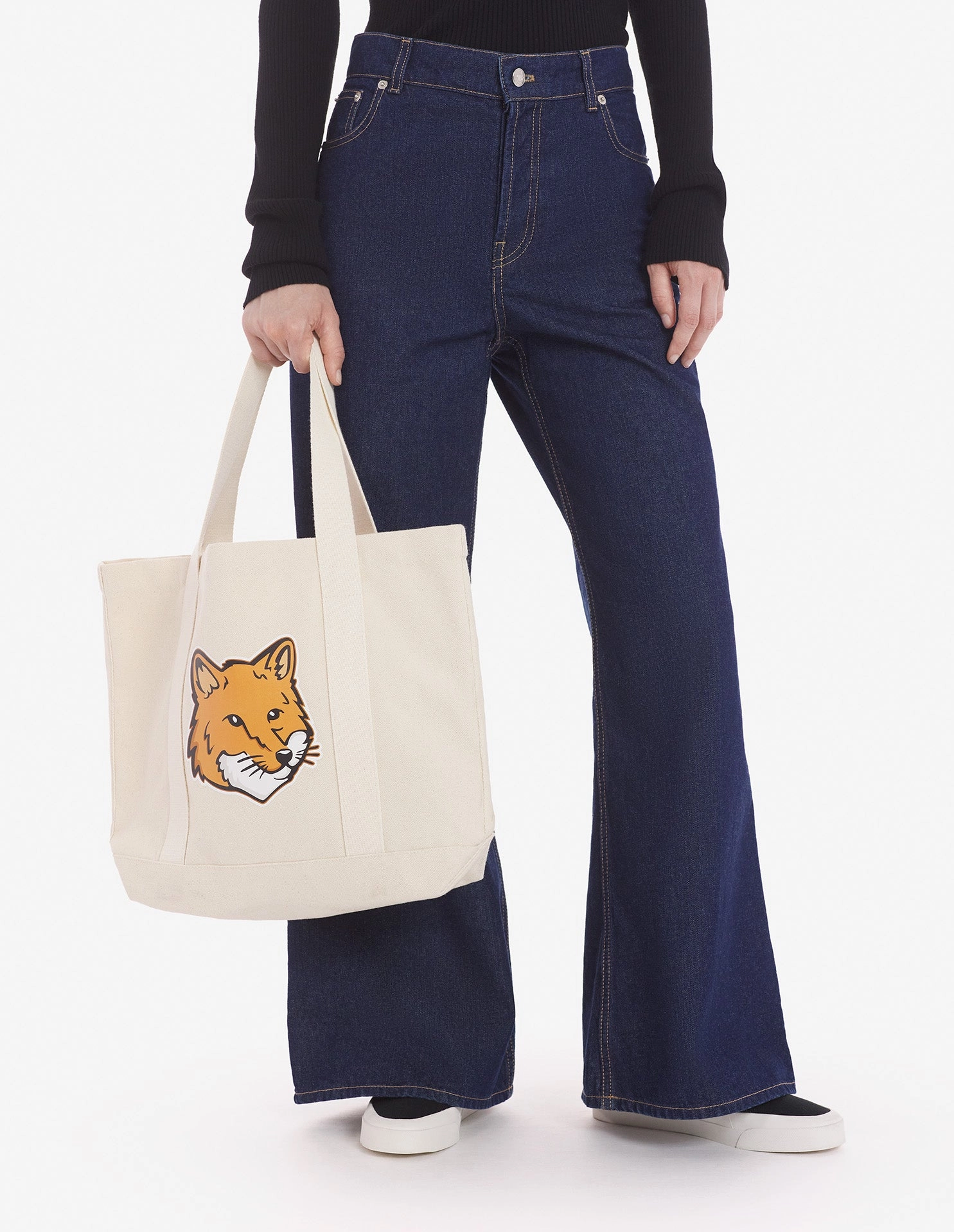 Fox Head Tote Bag Ecru