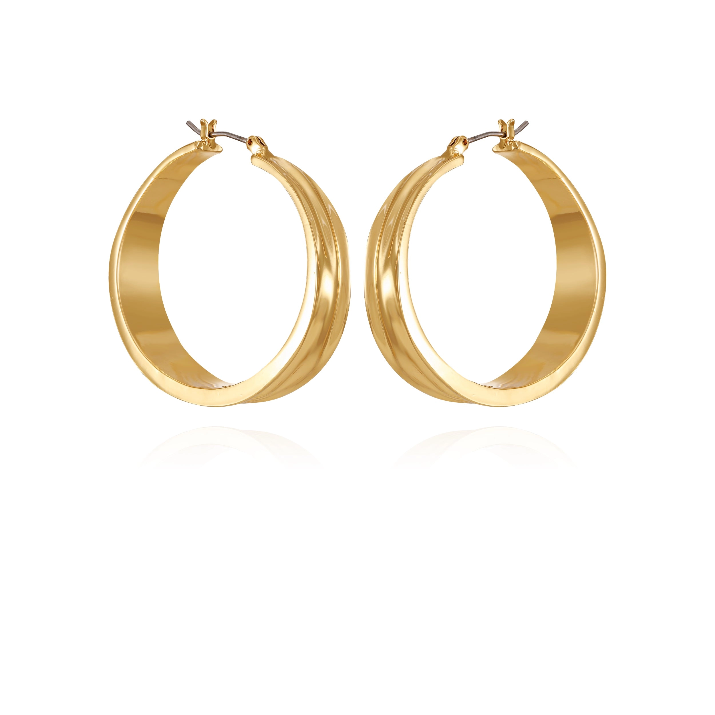 Goldtone Organic Hoop Earrings