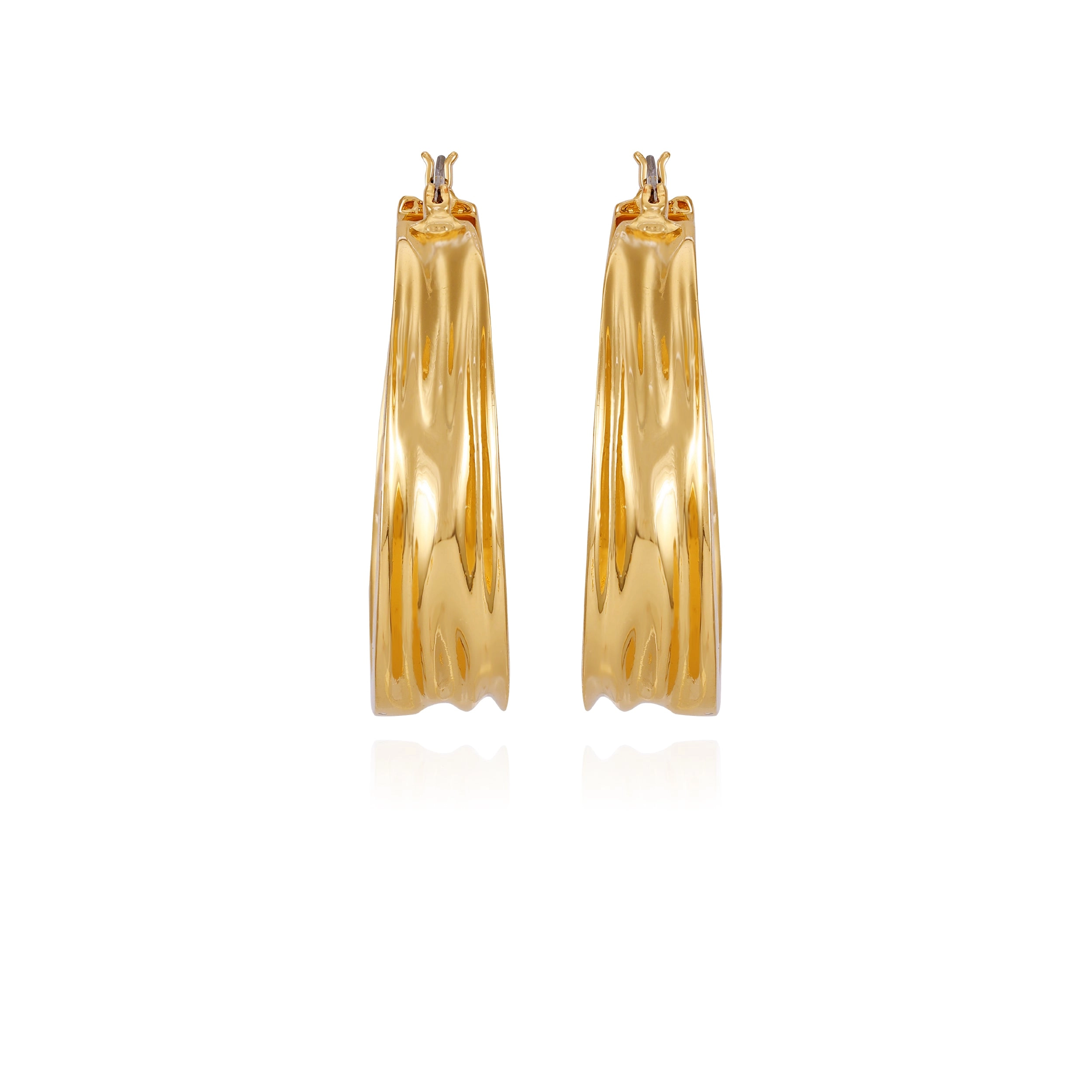 Goldtone Organic Hoop Earrings