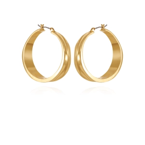 Goldtone Organic Hoop Earrings