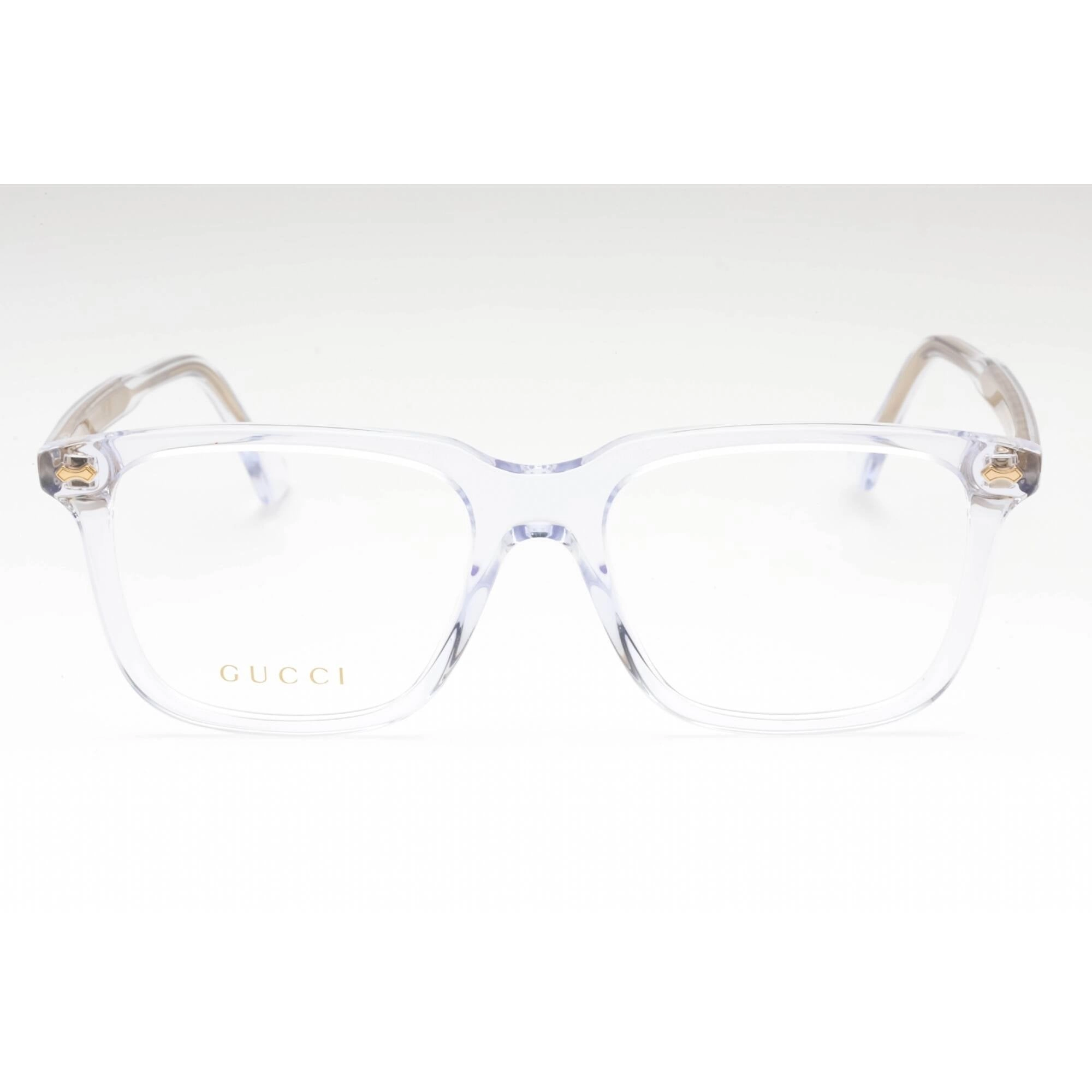 Gucci Men's Eyeglasses - Crystal Plastic Square Shape Frame Clear Lens | GG0737O 017