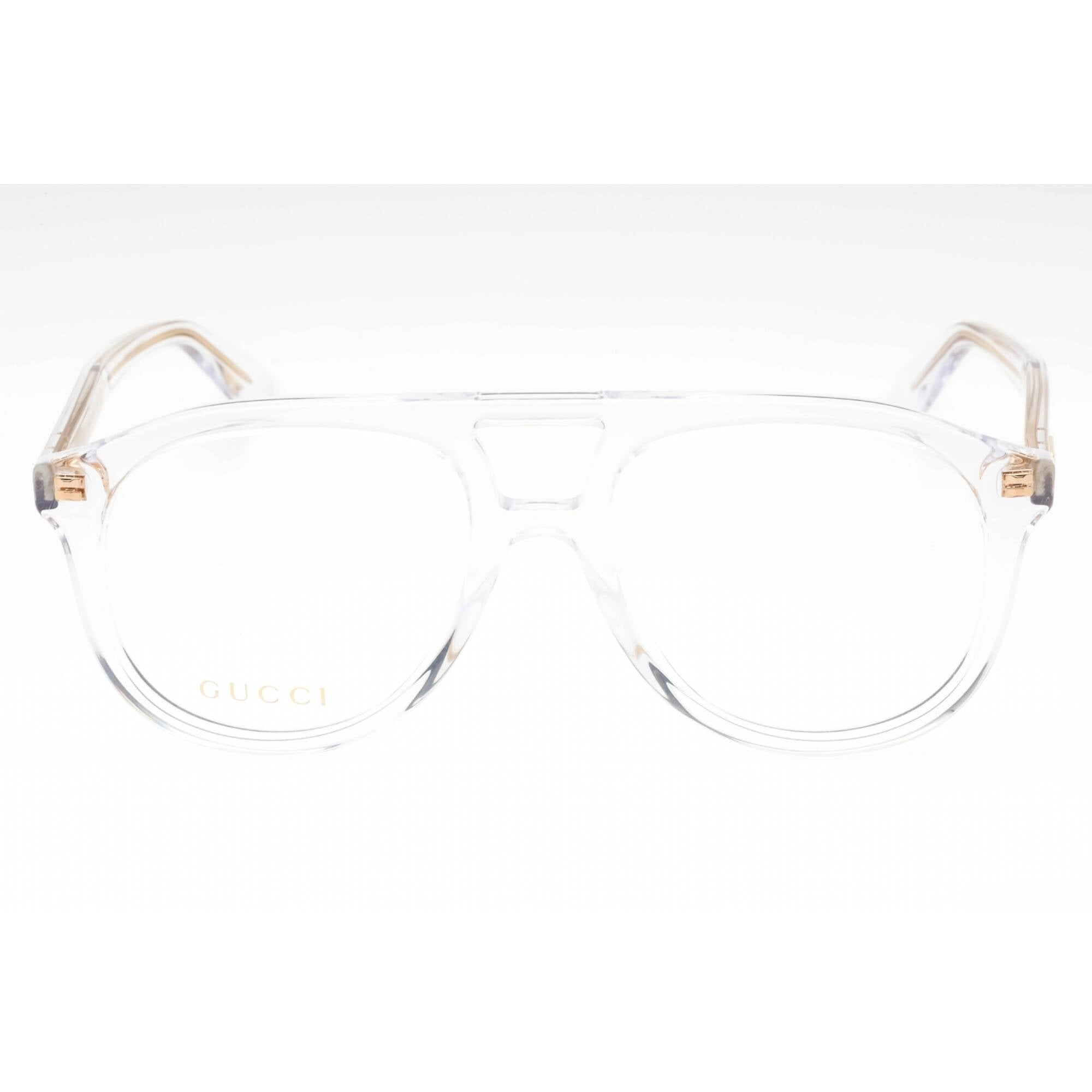 Gucci Men's Eyeglasses - Crystal Transparent Plastic Aviator Shape Frame | GG1320O 003
