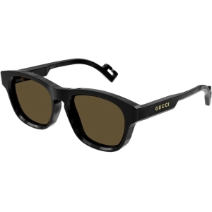 Gucci Men's Sunglasses - Black Injection Full Rim Frame Brown Lens | GG1238S 004