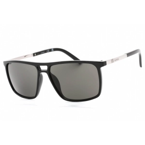 Guess Factory Men's Sunglasses - Shiny Black Rectangular Frame Smoke Lens | GF0236 01A