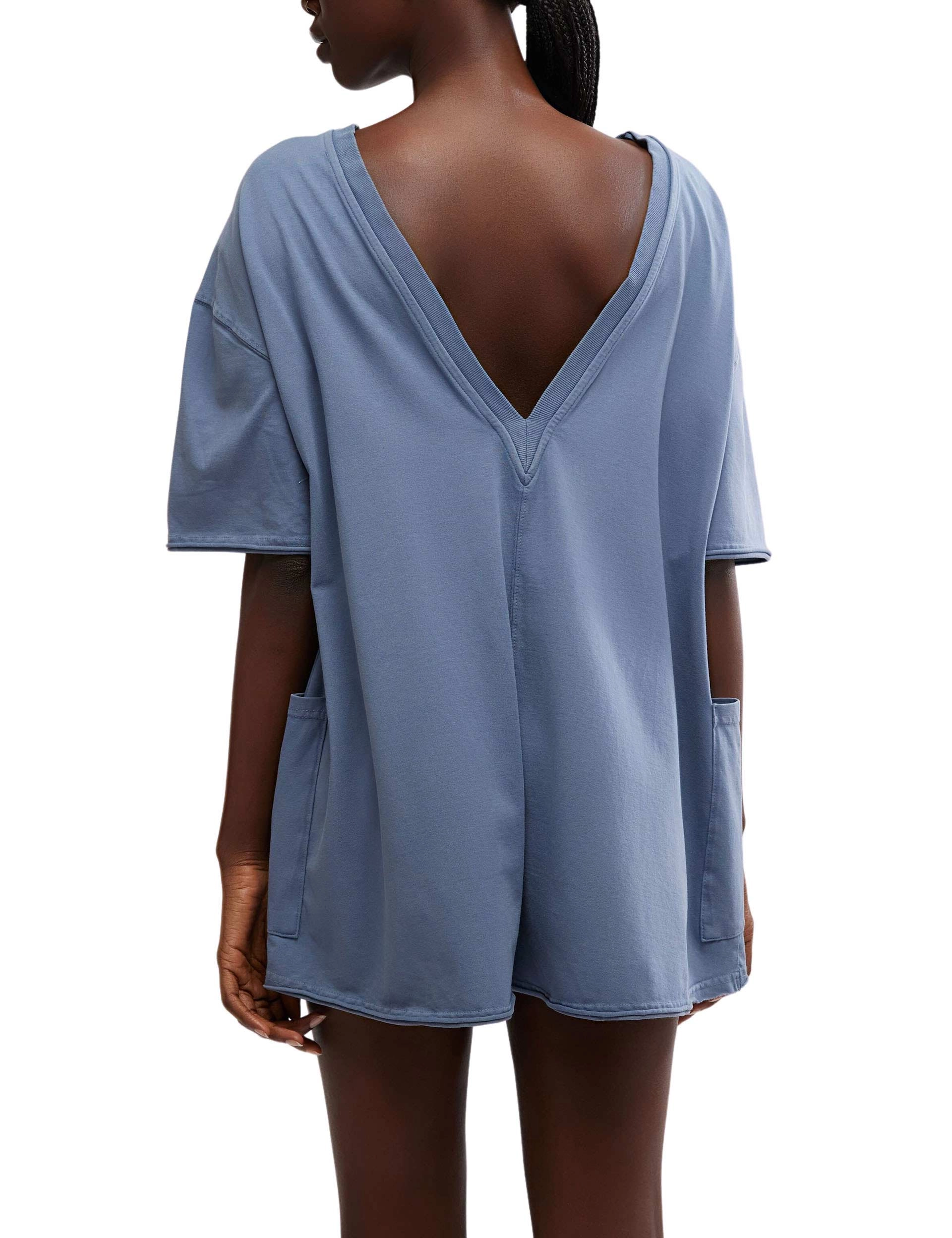 Hot Shot Tee Romper - Skyline