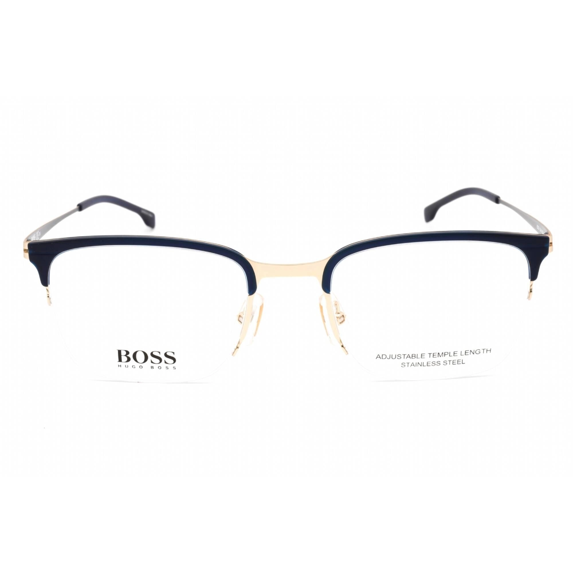 Hugo Boss Men's Eyeglasses - Half Rim Blue Gold Stainless Steel | BOSS 1244 0NUC 00