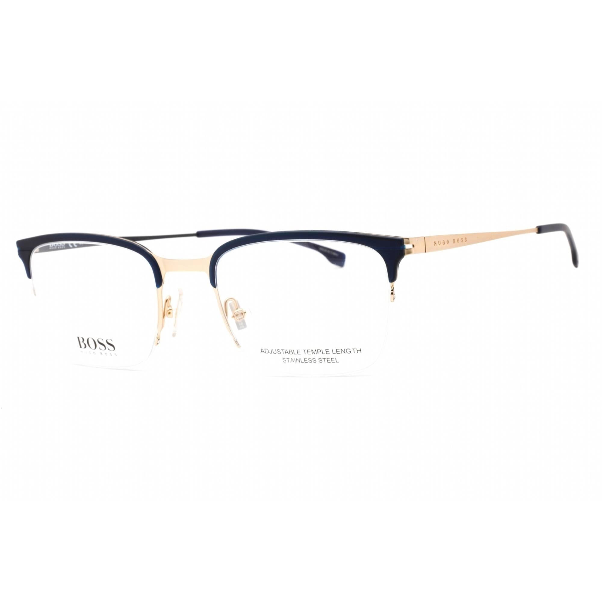 Hugo Boss Men's Eyeglasses - Half Rim Blue Gold Stainless Steel | BOSS 1244 0NUC 00
