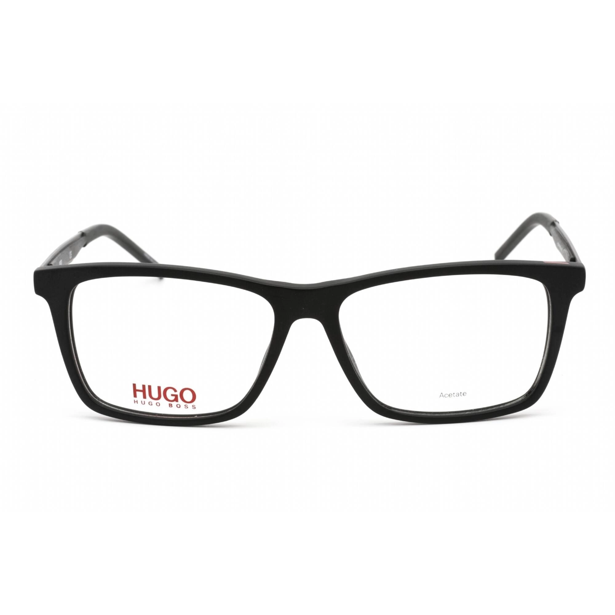 Hugo Men's Eyeglasses - Full Rim Matte Black Plastic Rectangular Frame | HG1140 003