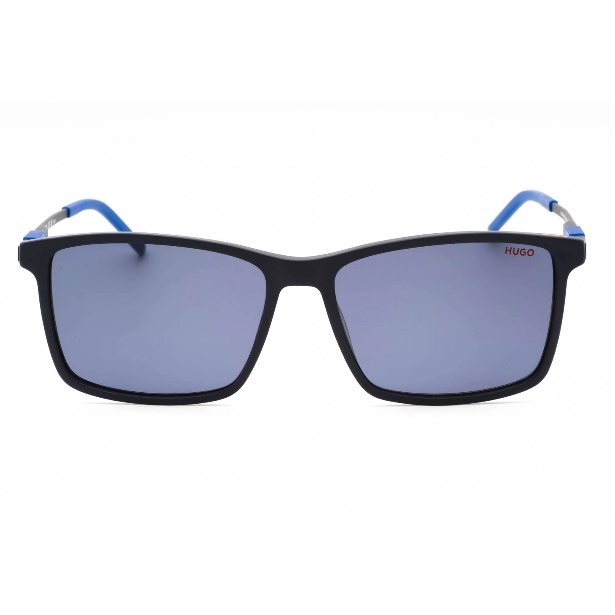 Hugo Men's Sunglasses - Matte Blue Rectangular Plastic Frame | HG 1099/S 0FLL KU
