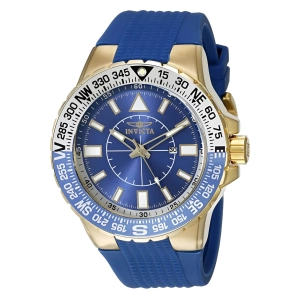 Invicta 19270 Men's Aviator Blue Dial Blue Silicone Strap Compass Watch