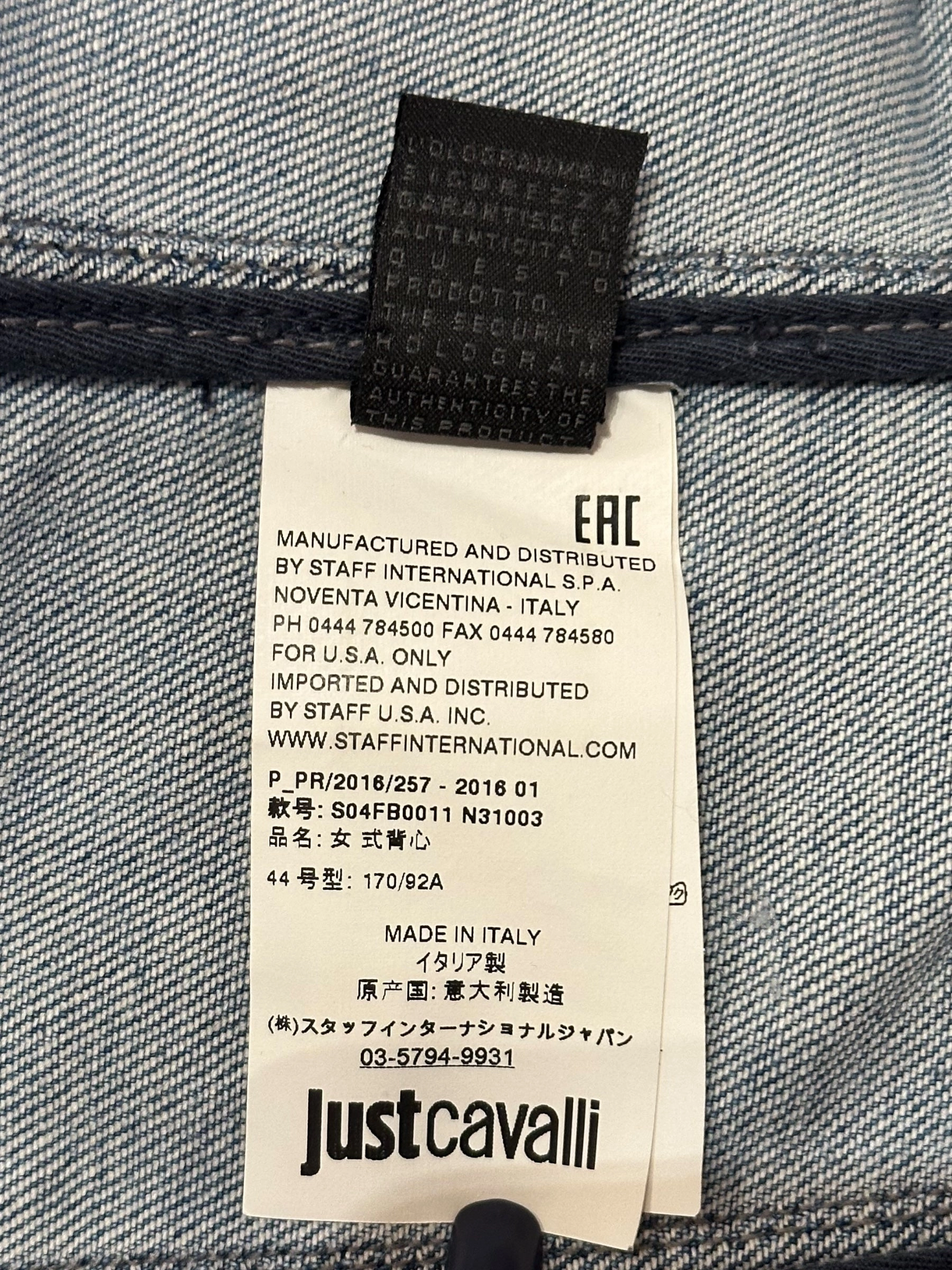 Just Cavalli Size EU 44 Denim Gillet