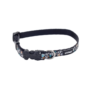 Li'l Pals® Reflective Dog Collar, Black Paw Prints Petite X-Small