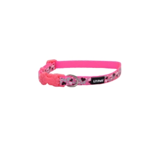 Li'l Pals® Reflective Dog Collar, Pink Hearts Petite Small