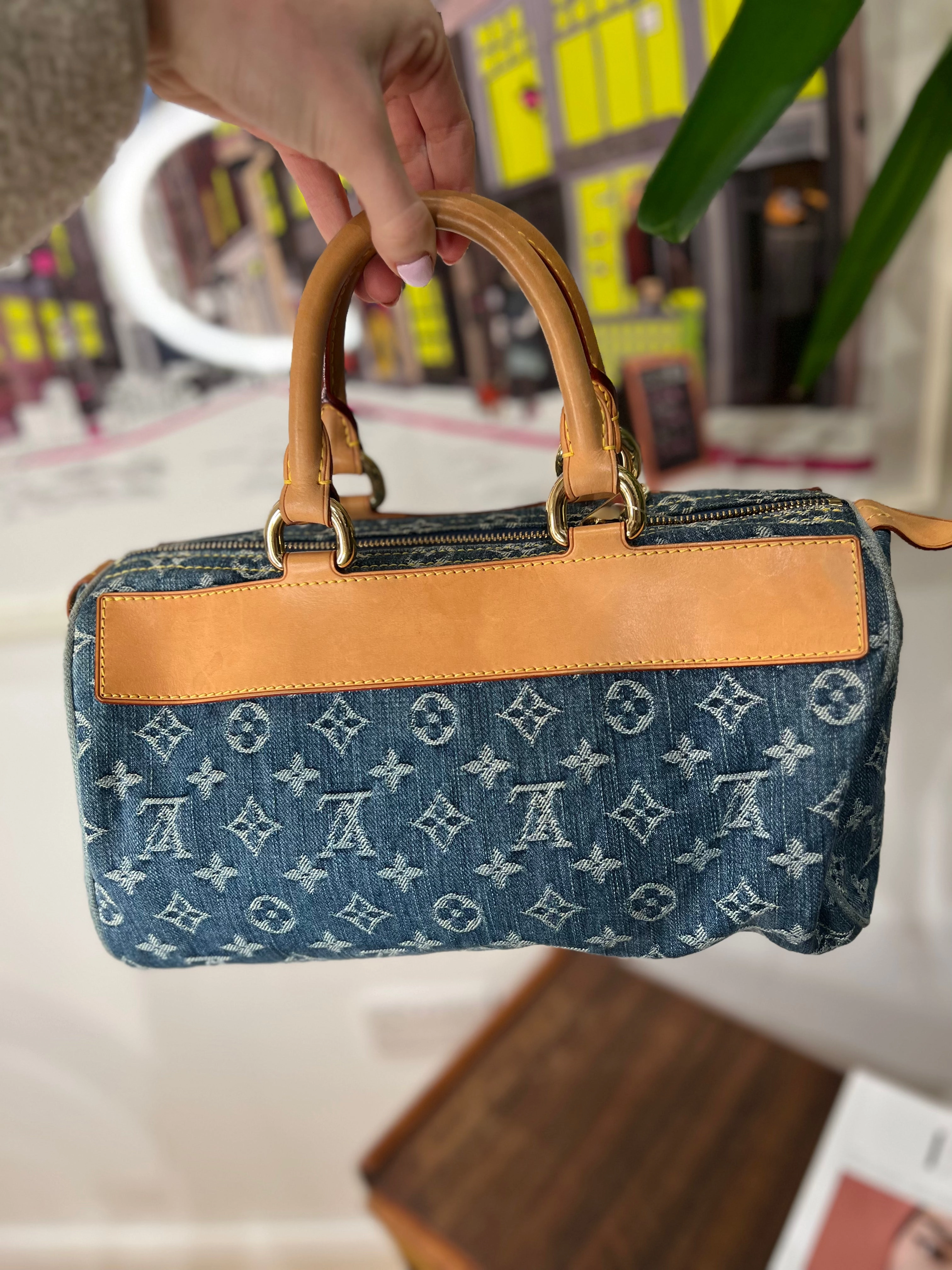 Louis Vuitton Denim Monogram & Leather Neo Speedy