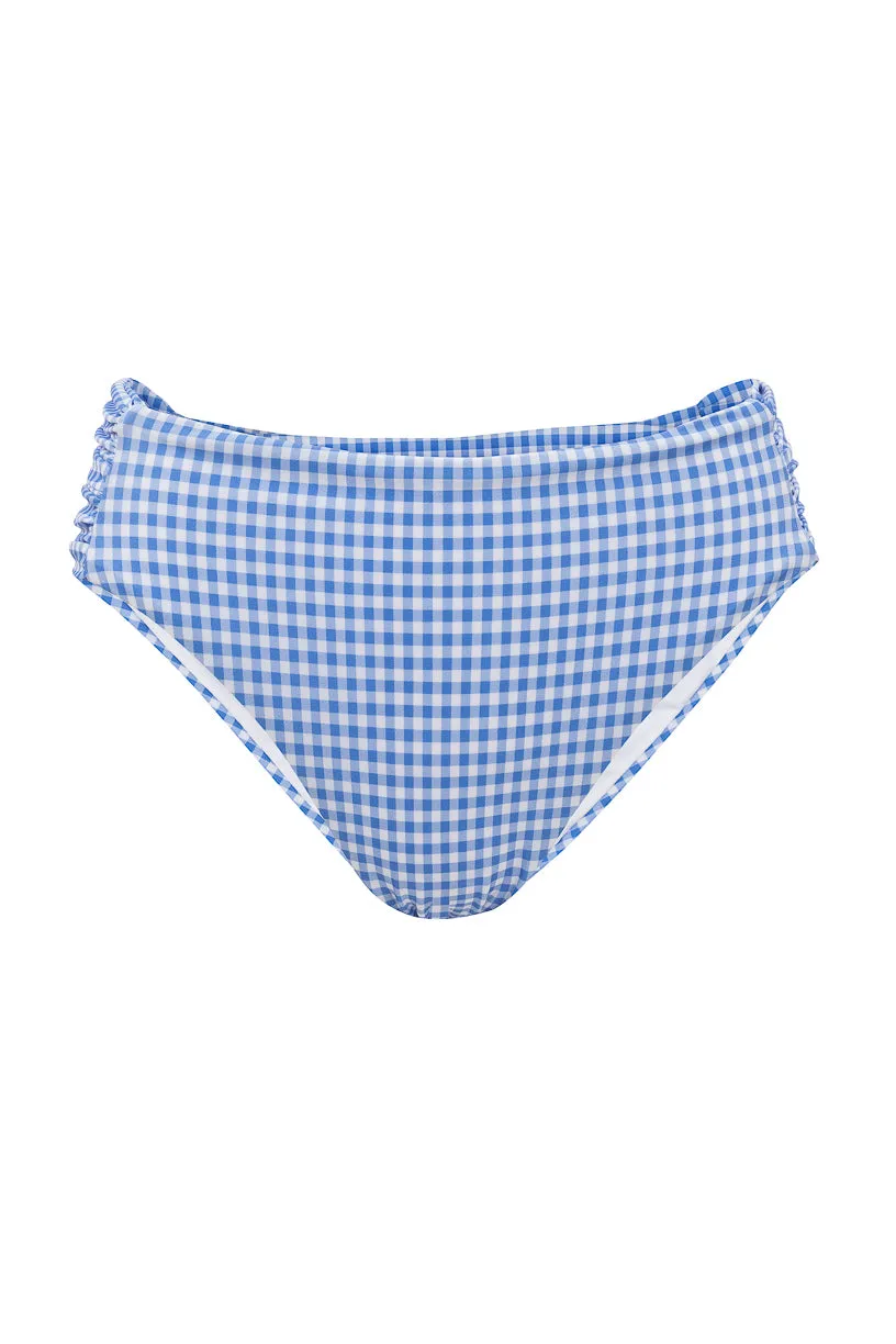 Mid Rise Ruched Bottom in Blakely Gingham
