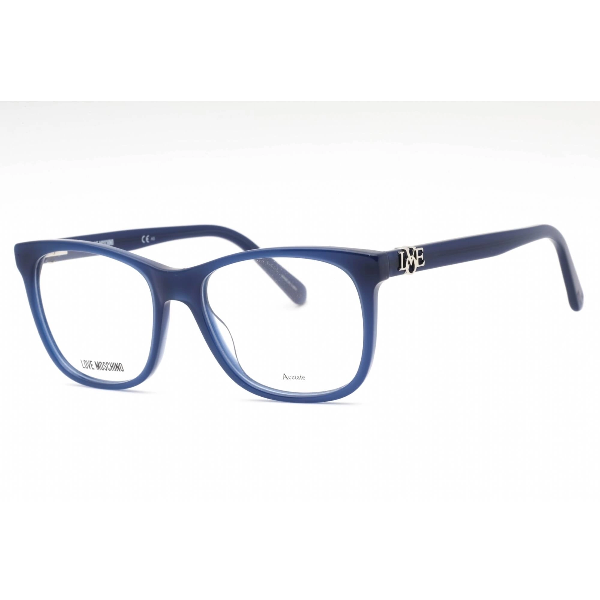 Moschino Love Men's Eyeglasses - Blue Plastic Rectangular Full Rim | MOL520 0PJP 00