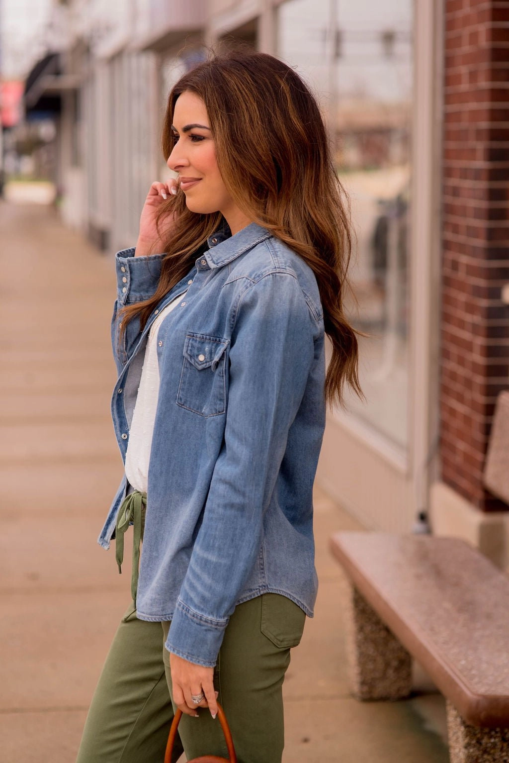 Ombre Denim Button Up
