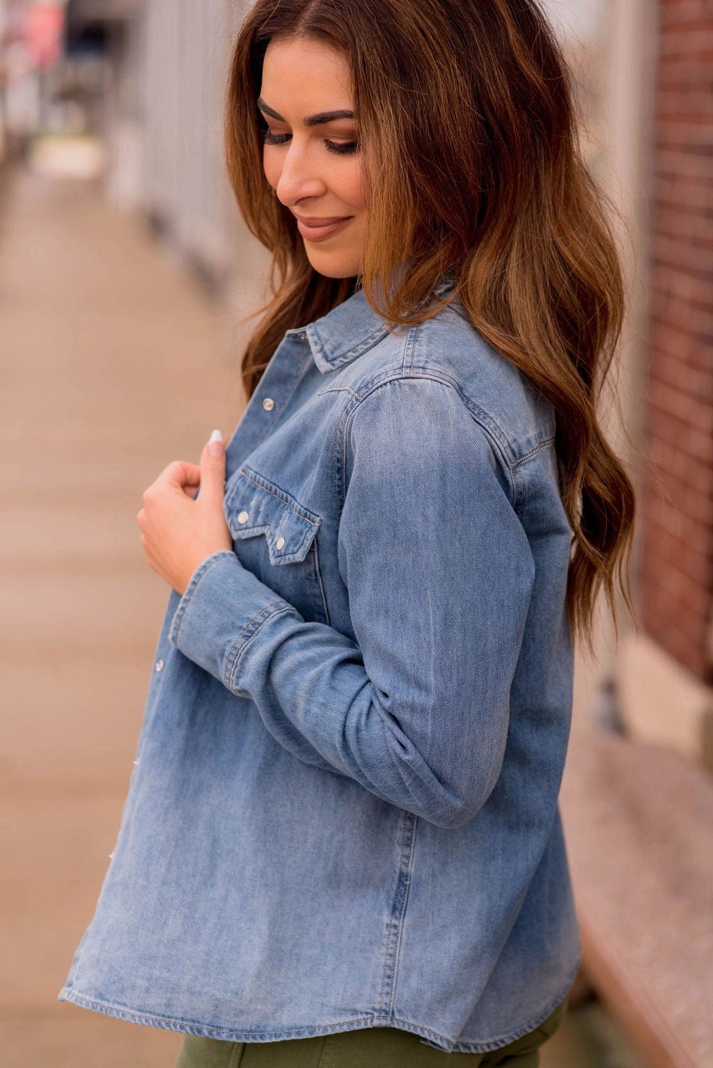 Ombre Denim Button Up